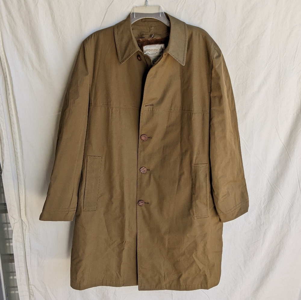 London Fog Vintage Trench Coat w/ removable faux fur liner 42 Reg*